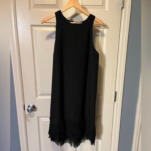 Banana republic black dress with fringes size 10